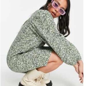 Balloon sleeve floral dress